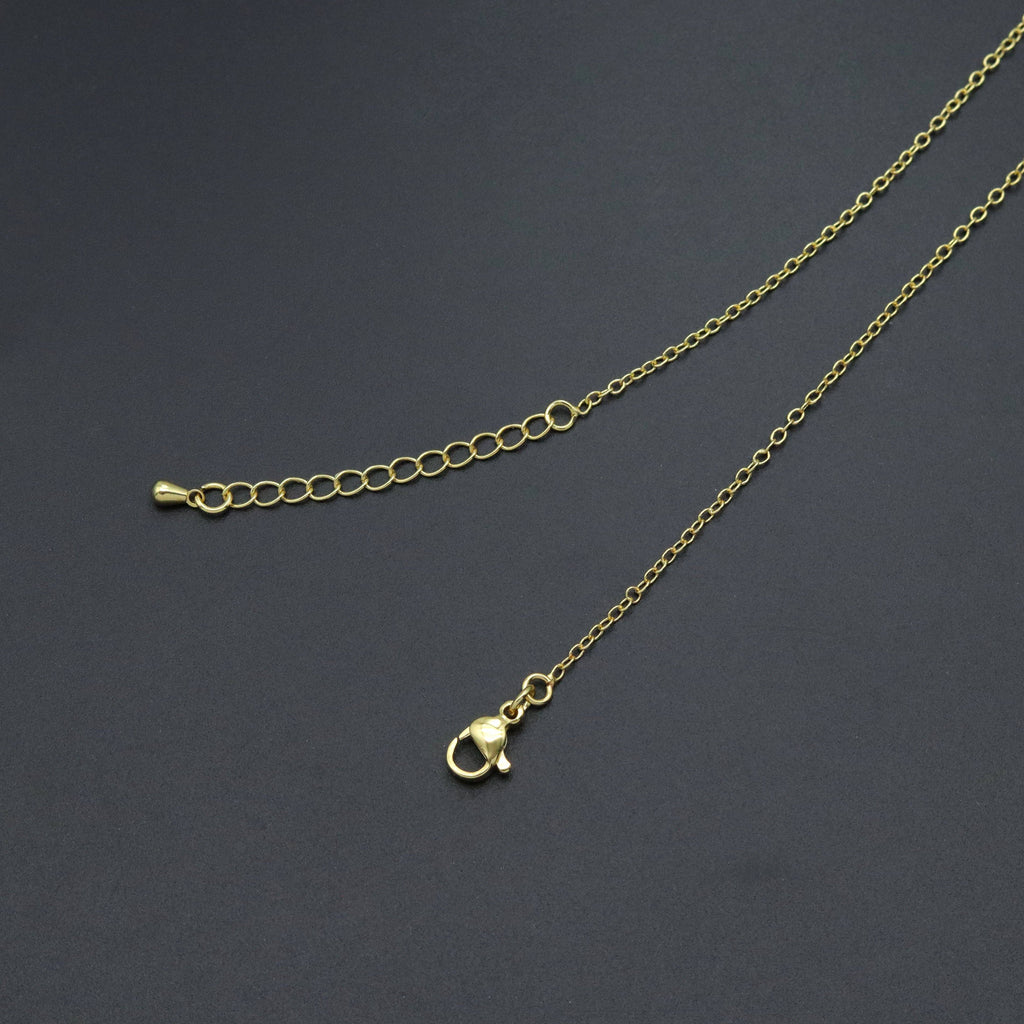 Gold Link V Shape Pendant with Bar Y shape Necklace, Sku#EF626