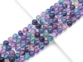 Genuine High Quality Purple Green Fluorite Round Smooth Beads, Sku#U1378