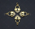 CZ Micro Pave Heart Lock Pendant, Heart Shape Charm, 18K Gold Lock Pendant,16x10mm, Sku#JL10