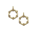 CZ Gold Heart Moon Star Flower On Round Ring Charm, Sku#LK766