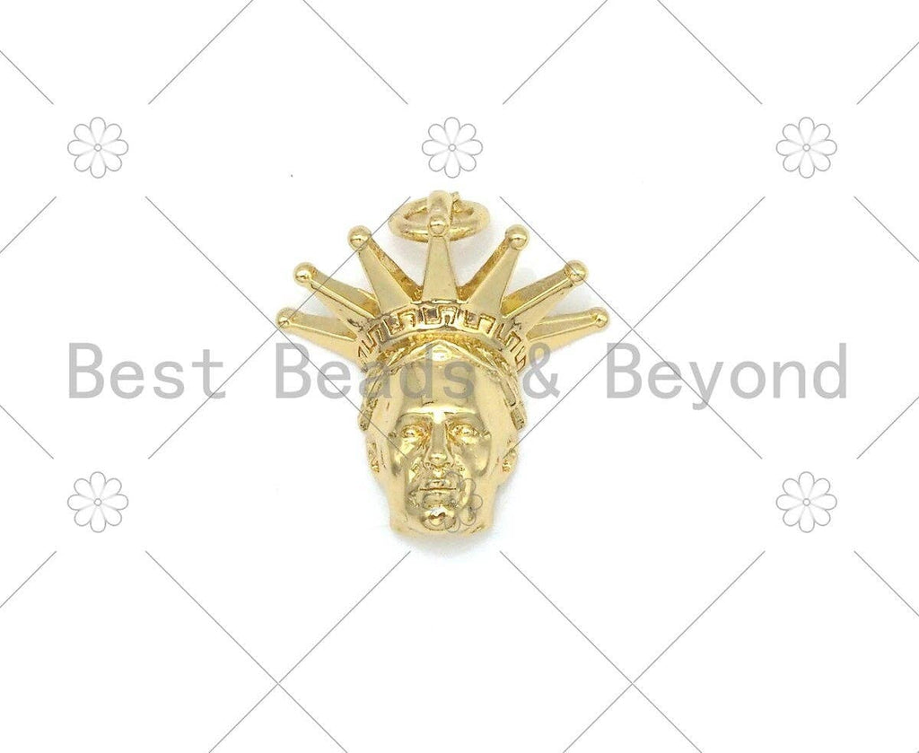 Liberty Statue Shape Pendant/Charm, 18K Gold Filled Liberty Statue Charm, Necklace Bracelet Charm Pendant,16x17mm,Sku#L576