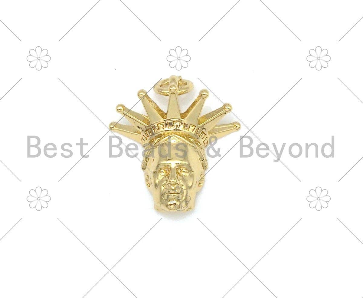 Liberty Statue Shape Pendant/Charm, 18K Gold Filled Liberty Statue Charm, Necklace Bracelet Charm Pendant,16x17mm,Sku#L576