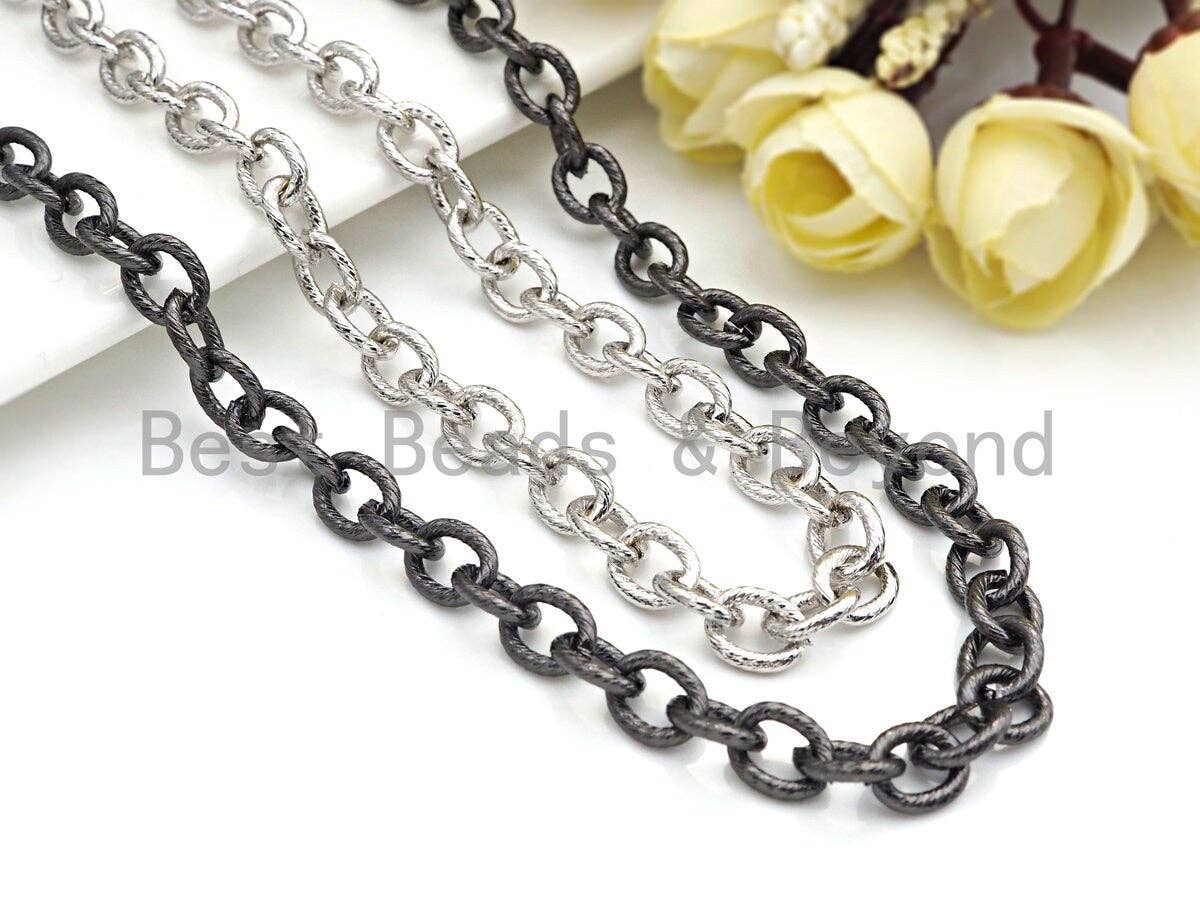 8x10mm Oval Link Chain by Yard, Gold Fill Brass, Oval Link Chain, Gold Plated/ Gunmetal / Silver/ Rose Gold Brass Chain, sku#E513