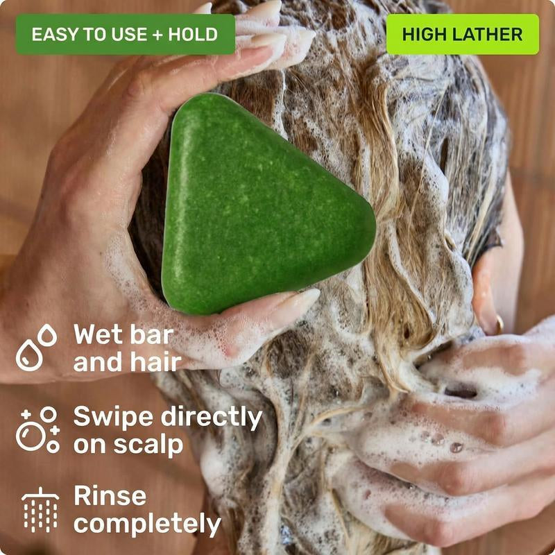 Anti Hair Loss Shampoo Bar – with Usman Grass, Arborvitae Leaves, Polygonum, Ginseng & Tea Tree, Strengthens Roots, Reduces Hair Fall, for Thinning Hair, Sulfate-Free, Herbal Hair Growth Soap 80G Haircare Cleansing Conditioner Biotin Hair Conditioner Bar