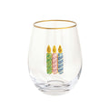 Candles Beaded Birthday Wine Glass
