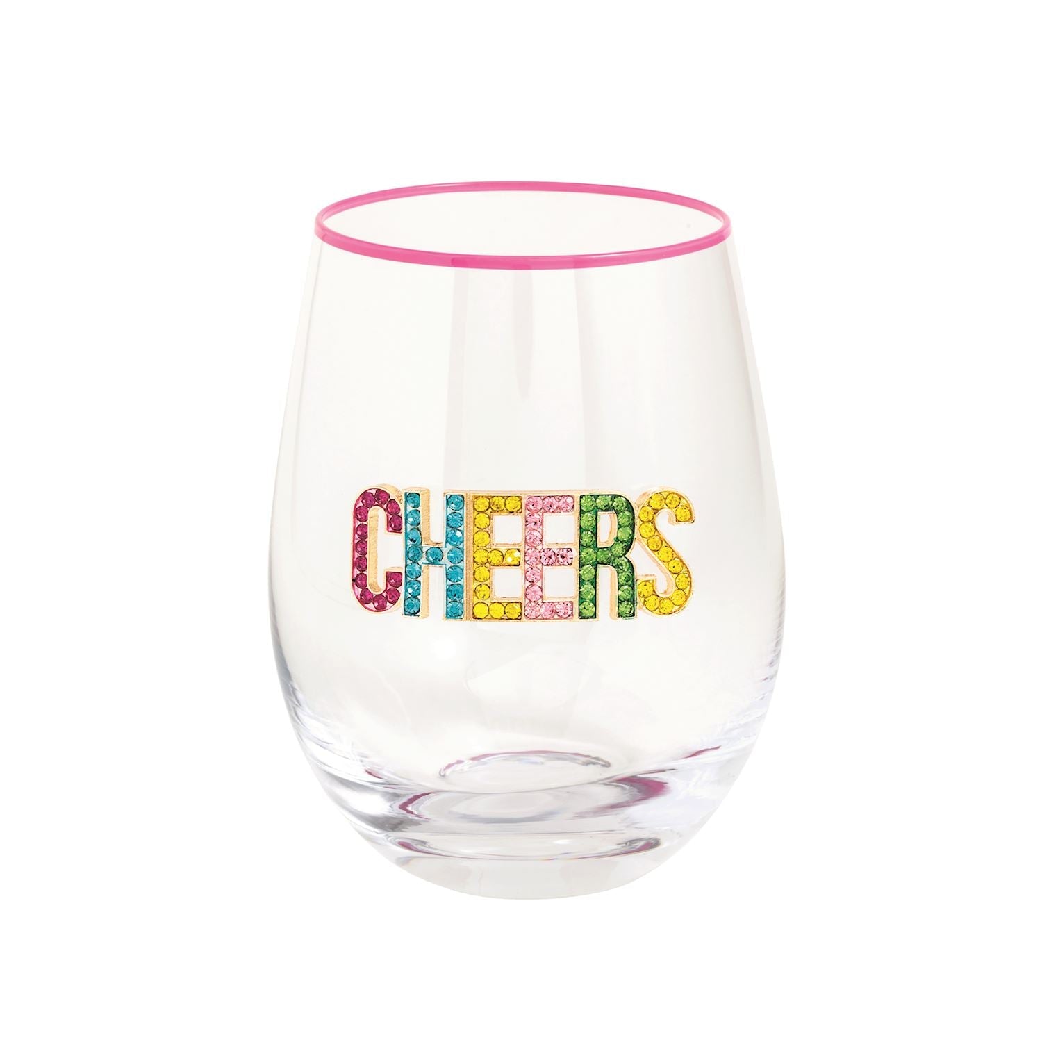 Cheers Beaded Birthday Wine Glass