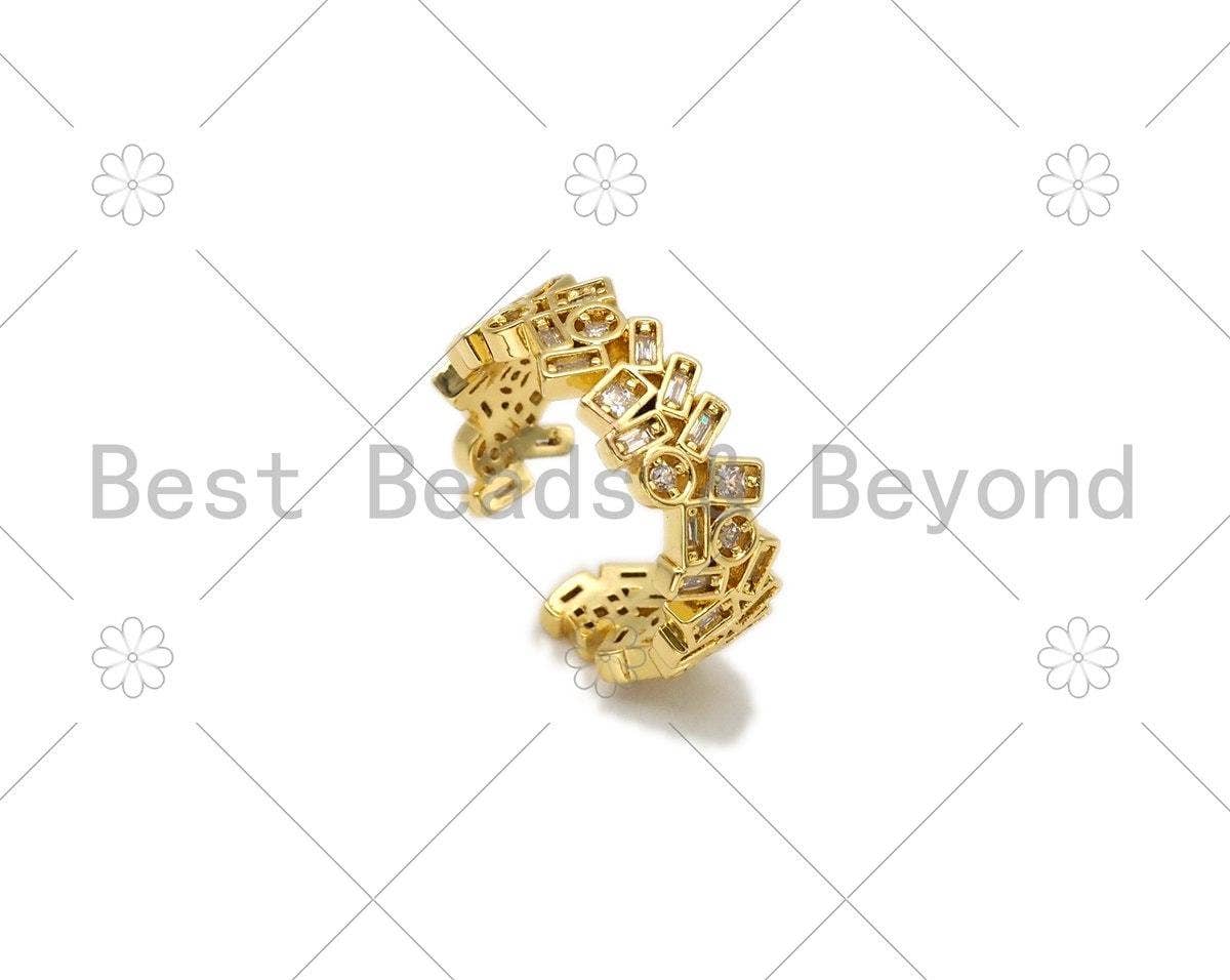 Baguette CZ Adjustable Ring, Sku#X209