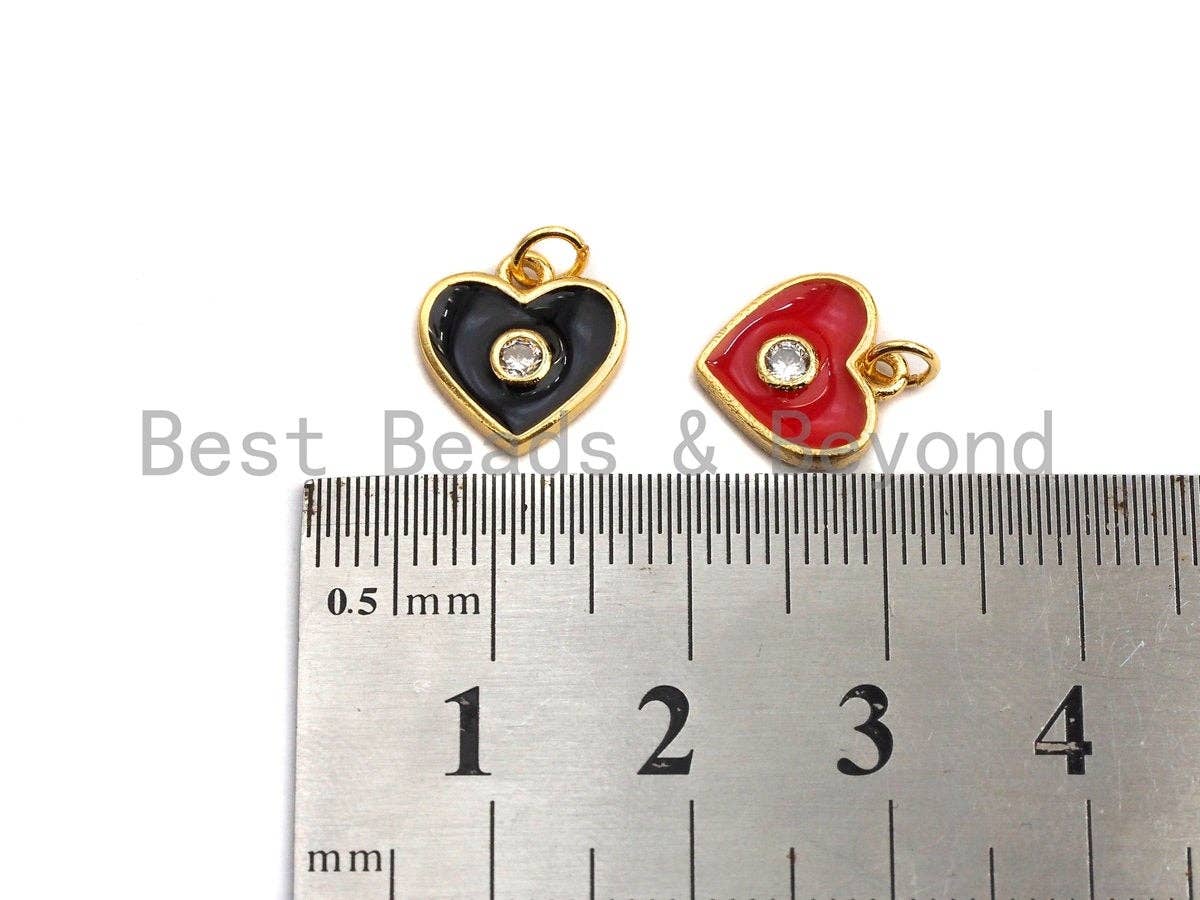 Enamel Colorful Big Cz On Heart Pendant,CZ Micro Pave Oil Drop pendant,Enamel pendant,Enamel Jewelry,11mm,sku#Z643