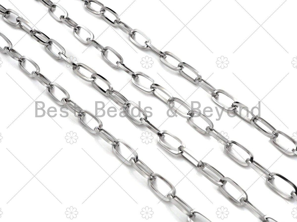 Chaîne maille ovale en acier inoxydable inaltérable, couleur argent antique, chaînes de bijoux non finies, chaîne en gros, 6x12mm, sku#A104
