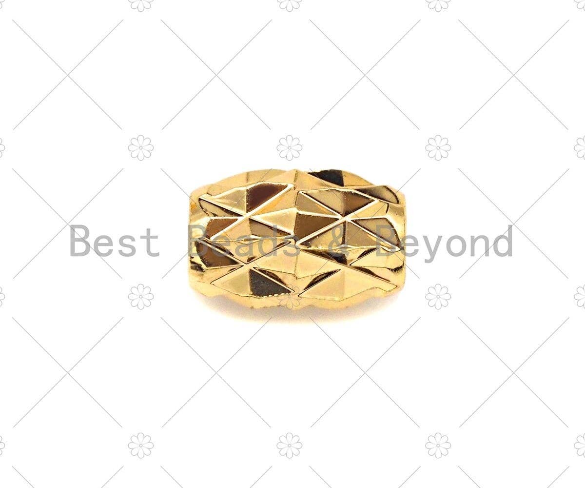 18K Gold High Polished Drum Spacer Beads, Cylinder Beads, Jewelry Findings, Bracelet Necklace Beads,4x7mm, Sku#ZX09