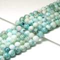 Genuine Green Chrysocolla Round Smooth Beads, 6mm/8mm/10mm, Sku#U1581