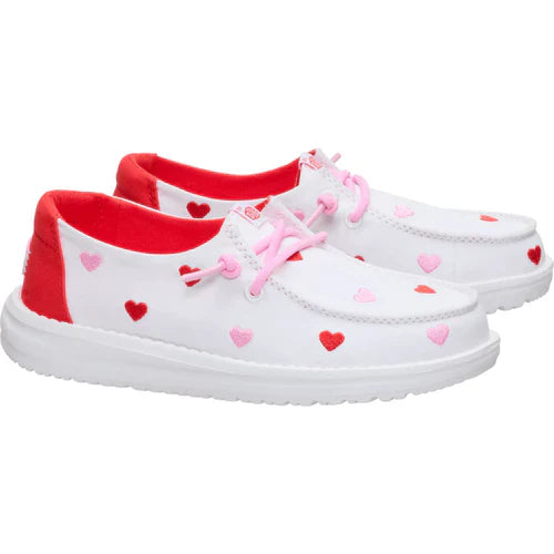 HEYDUDE Wendy Embroidered Hearts - Comfortable Slip on Shoes for Women'S Valentine'S Day