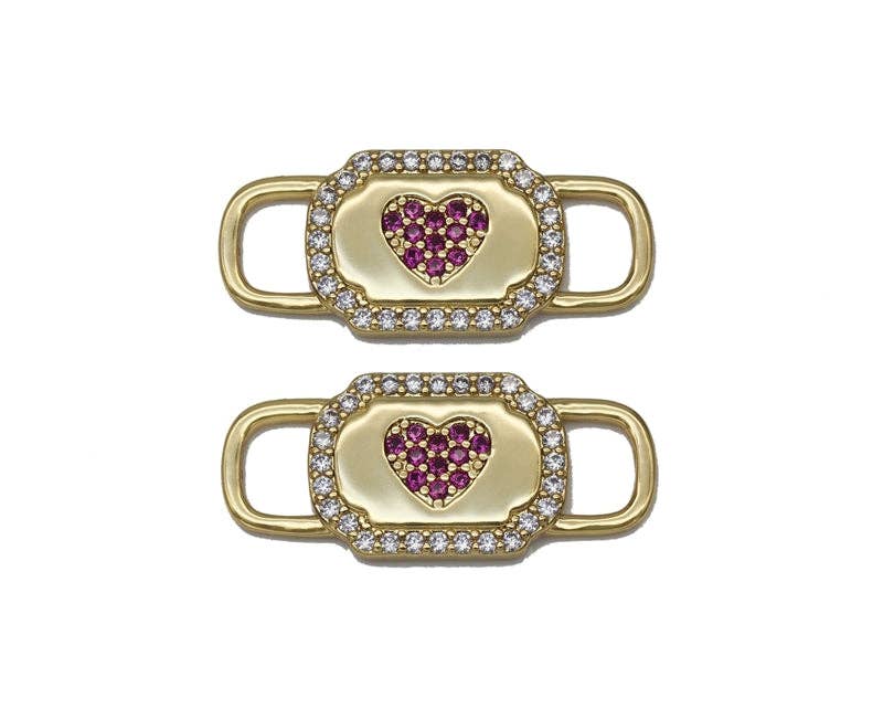Gold Heart On Lock Shape Connector, Sku#Y751