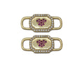 Gold Heart On Lock Shape Connector, Sku#Y751