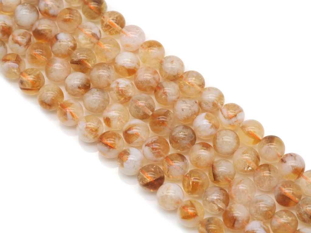 Genuine Citrine Round Smooth Beads, Sku#U1349