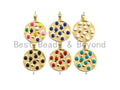 Colorful Enamel Round Particle On Gold Round Coin Pendant, 23x25mm,Sku#F1041C