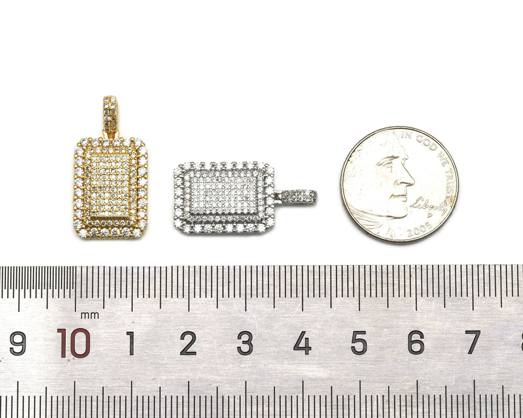 CZ Rectangle Charm, Sku#JL86