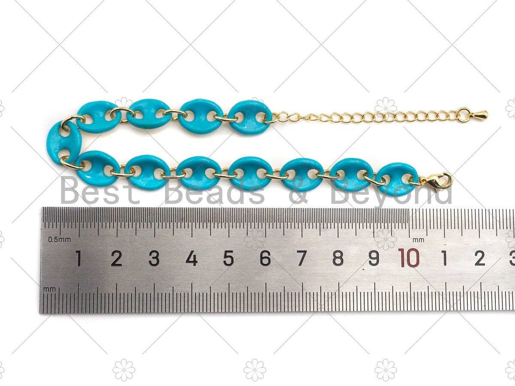 Colorful Enamel Hand Made  Mariner Chain Bracelet