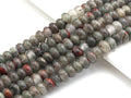 2mm Large Hole Natural Bloodstone Beads, Rondelle Smooth 6x10mm/5x8mm, 8" Long Strands, sku#U720