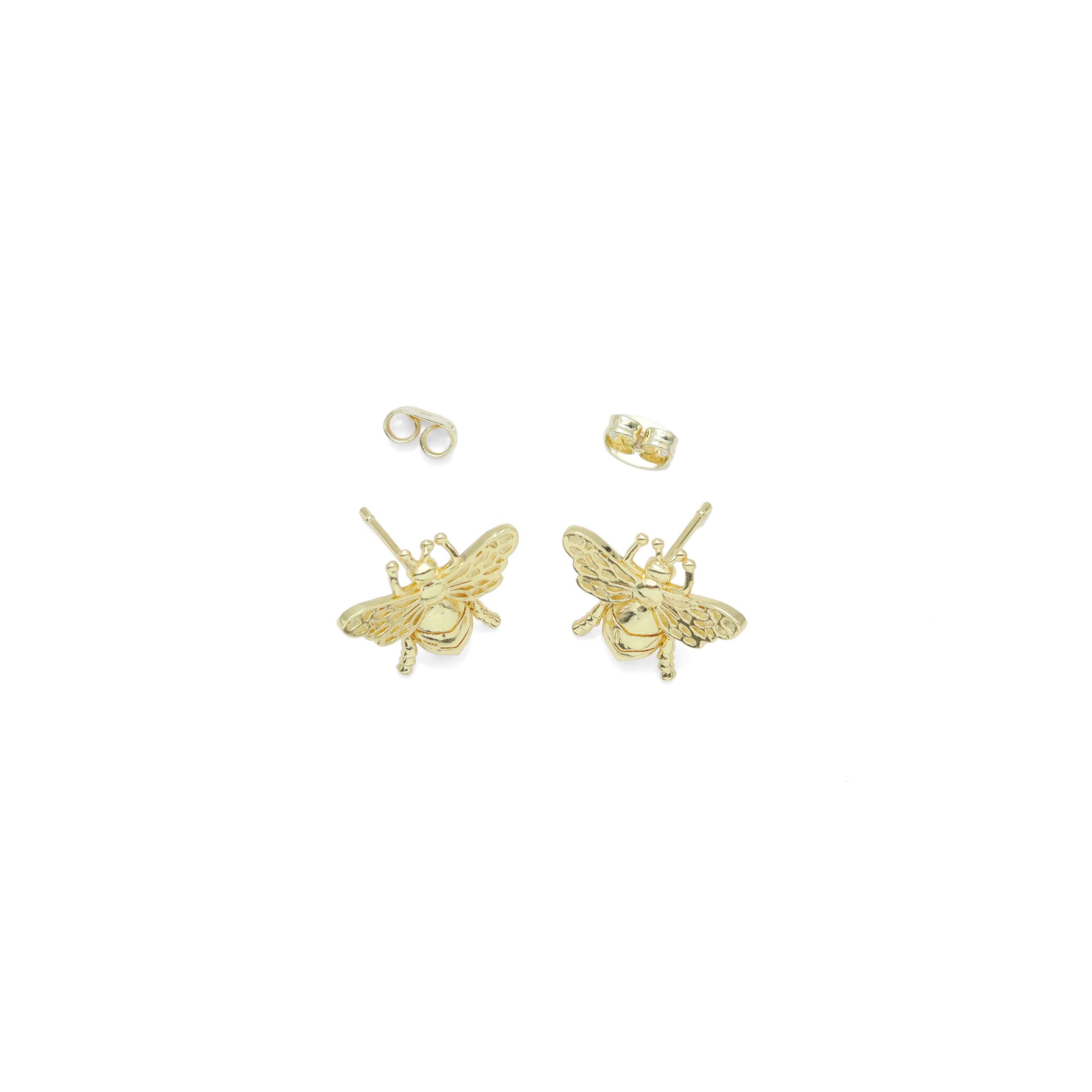 Slippy Gold Insect Shape Stud Earrings, Sku#LX666