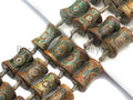 1pc/12pc Etched Tibetan agate Spool Beads, Dzi Agate Beads,