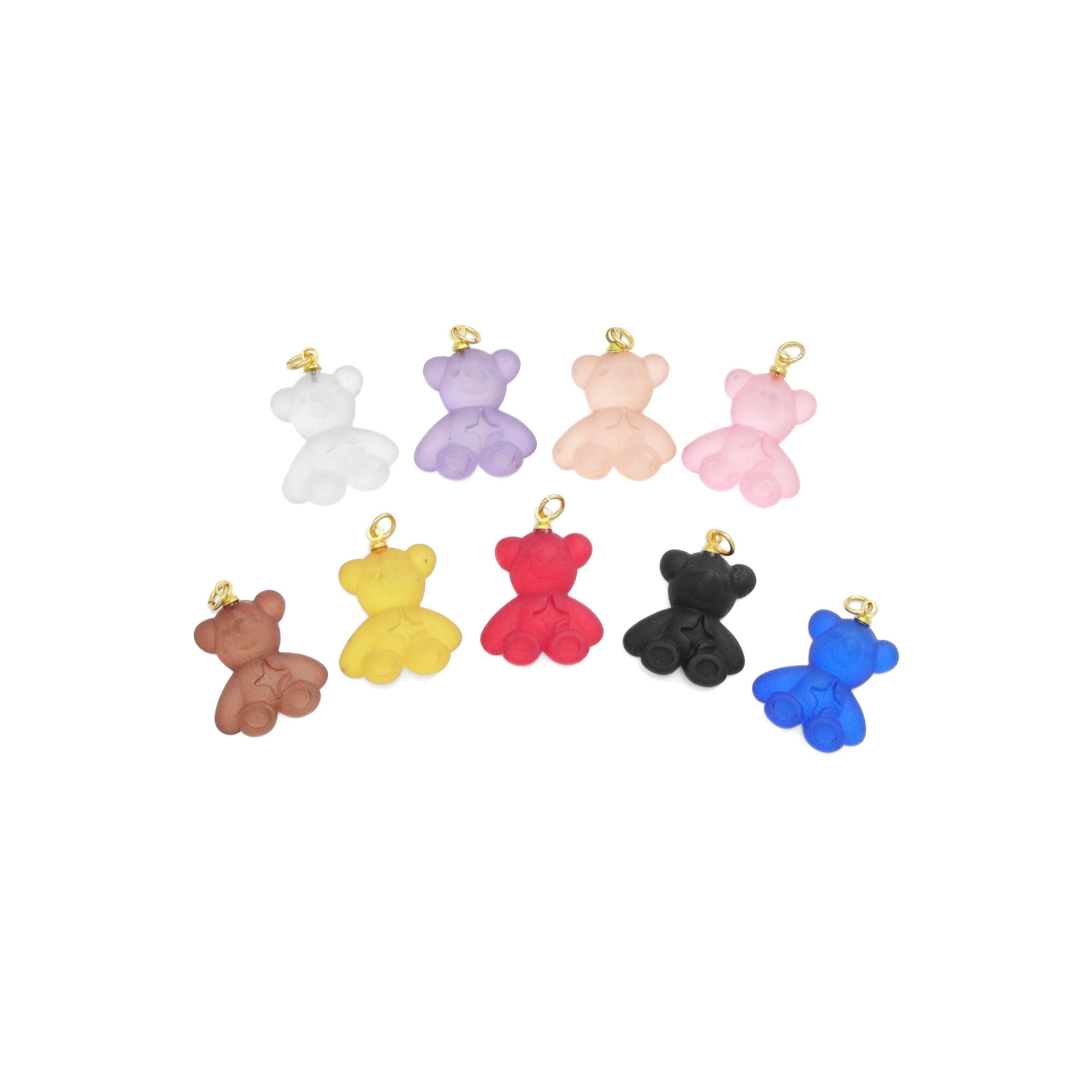 Colorful Teddy Bear Pendant Charm, Sku#FH226