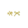 Plain Gold Bowknot Stud Earrings, Sku#LK965