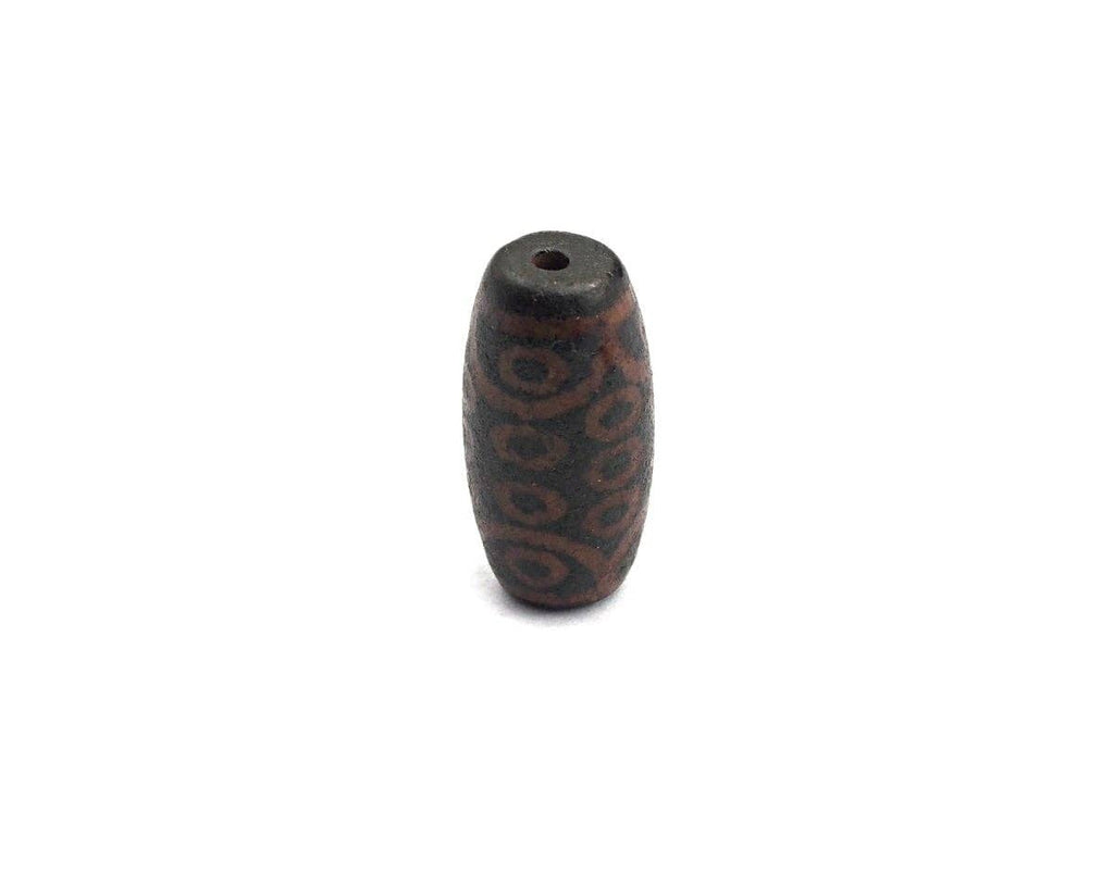 Natural Tibetan Agate Barrel Beads, Black Dzi beads, Barrel Agate Beads, 10x20mm, sku#U567