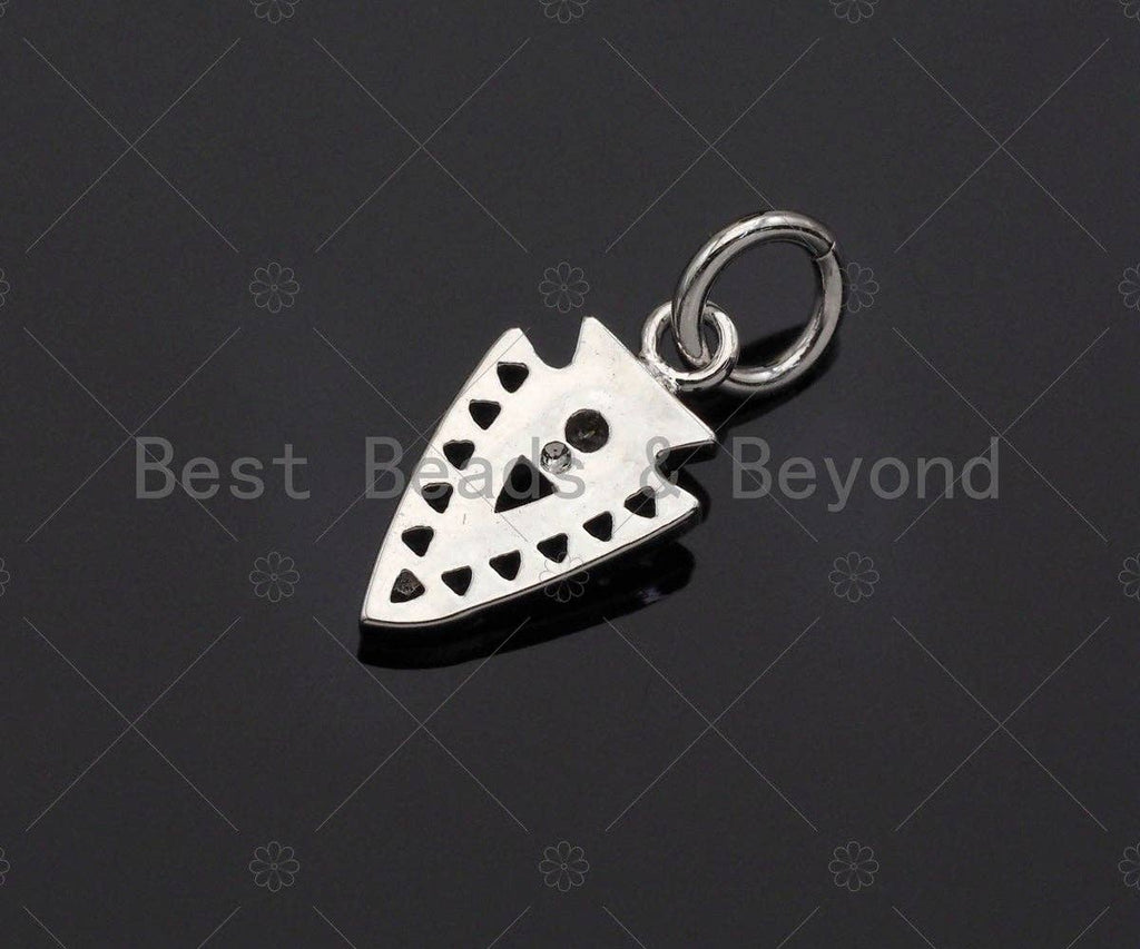 Dainty CZ Micro Pave Triangle Pendant/Charm, Gold/SilverTriangle Shape Charm, 7x13mm,sku#Z1230