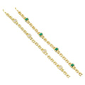 Colorful Square CZ Watch Link Chain Bracelet, Sku#LD519