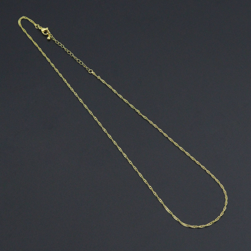 18K Gold Finished Gold Singapore Chain Necklace, sku#JD05