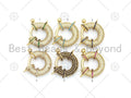 Colorful CZ Pave Spring Gate, 18K Gold Filled Full CZ Round Clasp, Snap Clip Trigger Clasp, Spring Buckle for Chain Purse, 23x18mm,Sku#LK378