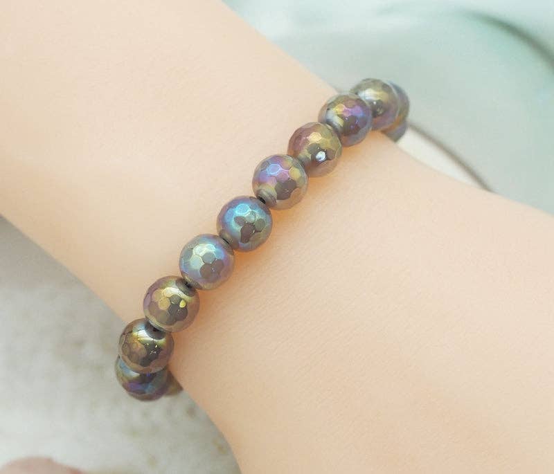 Rainbow Mystic Agate Stretchy Bracelet, sku#EF170
