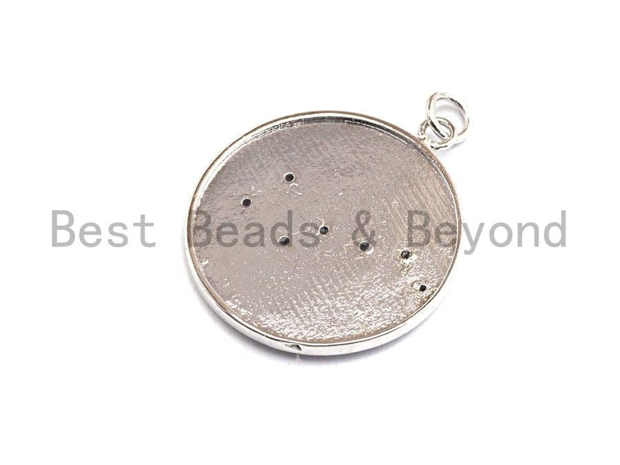 Black White Enamel Moon Star Big Dipper Sky Charms Pendant, Enamel Pendant,Enamel Round Pendant, Oil Drop jewelry Findings, 24x28mm,sku#Z364