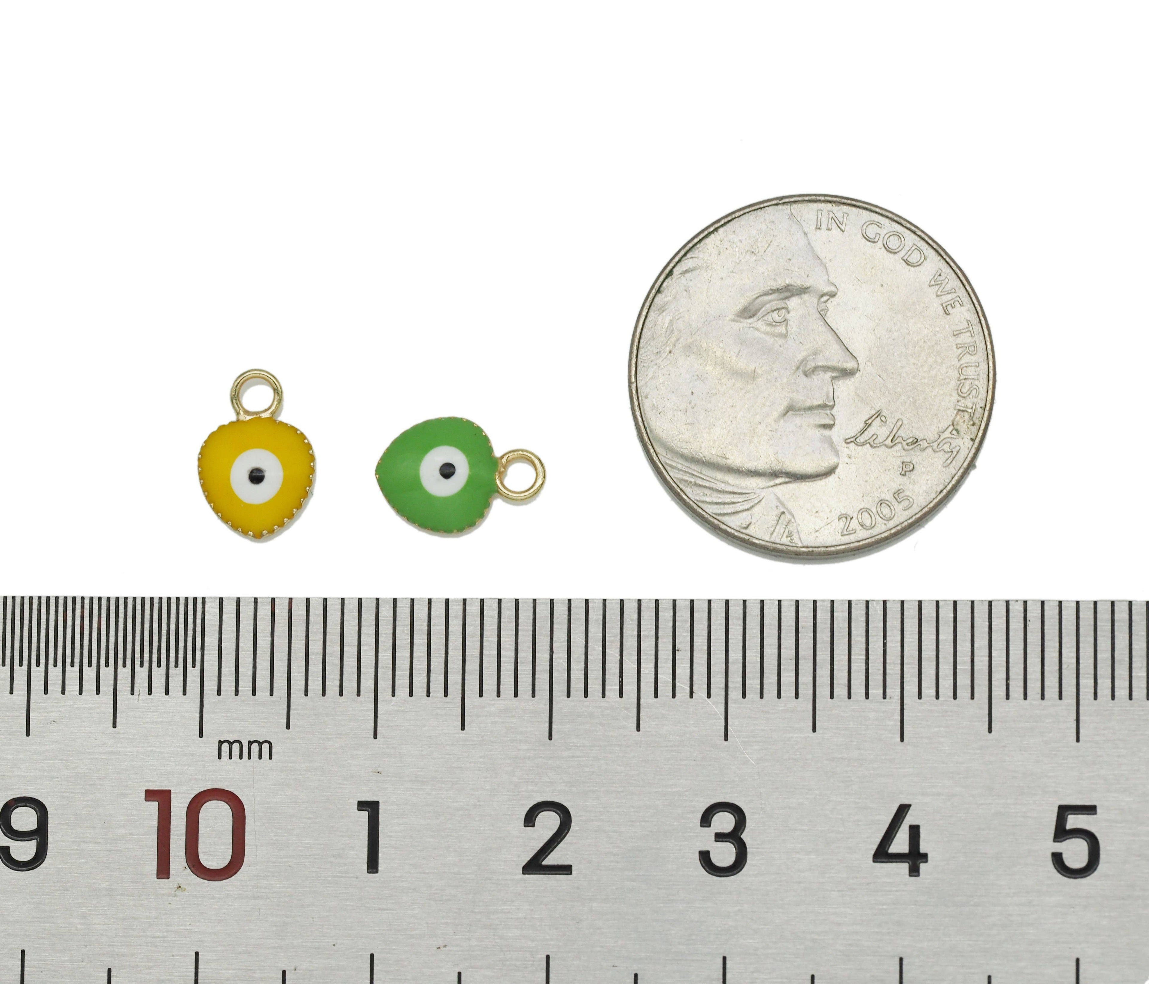 Enamel Evil Eye On Heart Pendant, Sku#B175