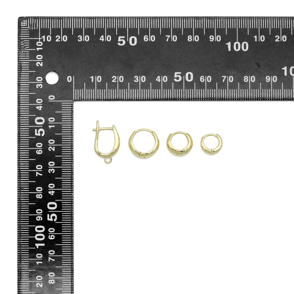 Plain Gold Oval Shape Everyday Hoop Earrings, Sku#LD742