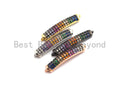 Rainbow CZ Micro Pave Curved Bar Connector for Bracelet, Link Connector, Spacer Connector, 5x30mm/4x40mm,sku#E427C