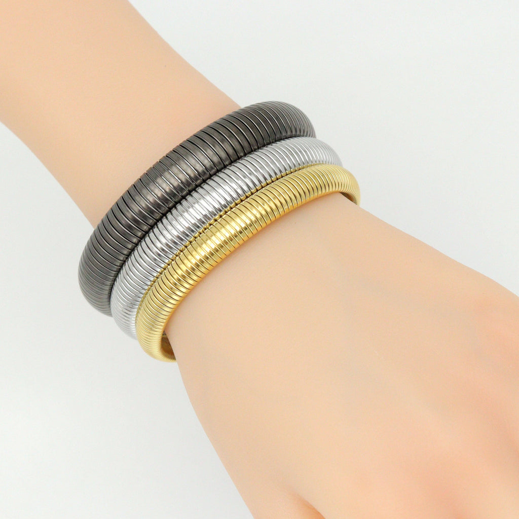 Gold 8mm 10mm 12mm Snake Chain Bracelet, Sku#LX571