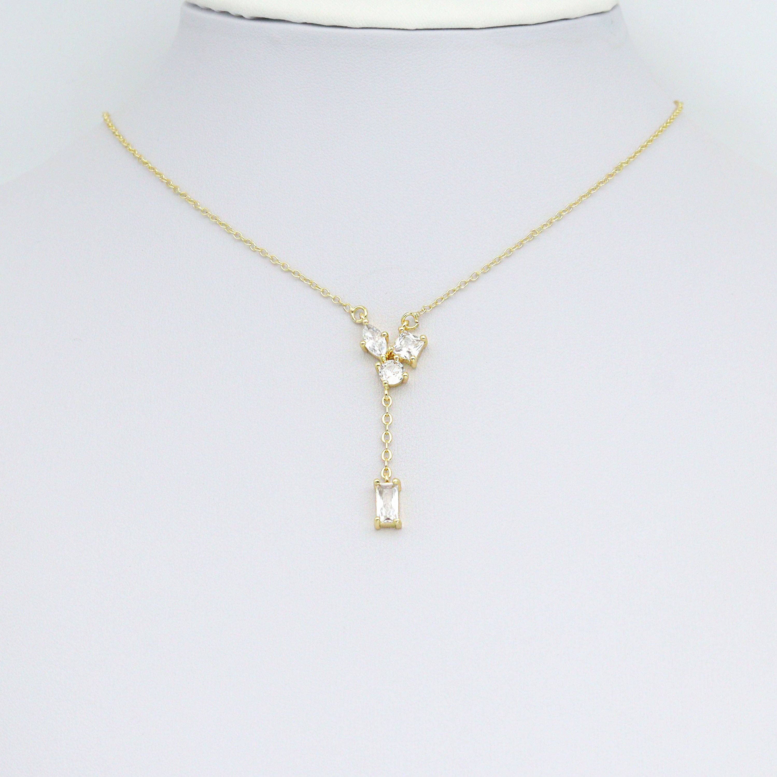 CZ Oval Square Round Rectangle Connector Charm Pendant, Sku#LK1091