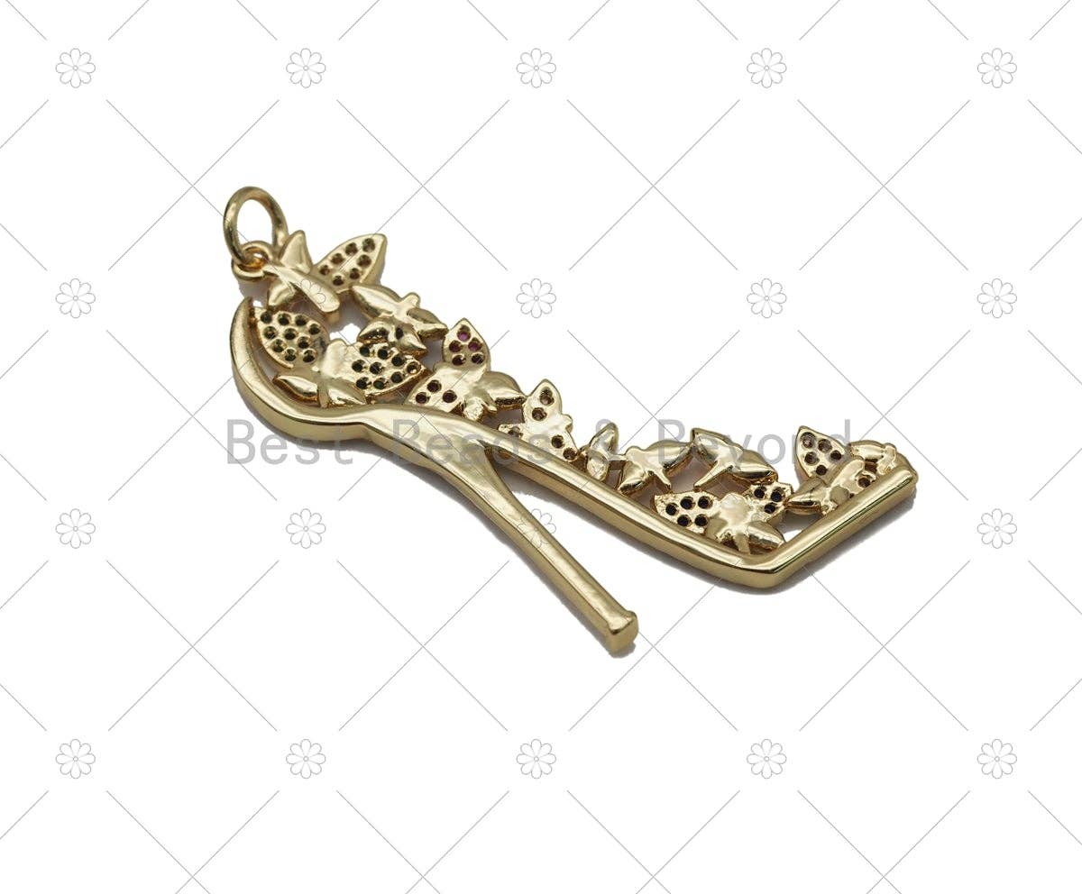 CZ High Heel Shoes Charm, Sku#Y589