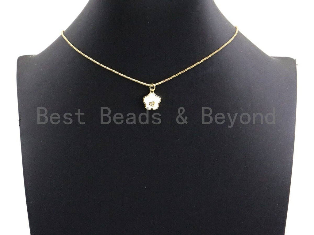 Enamel Colorful Heart On Folower Pendant,CZ Micro Pave Oil Drop pendant,Enamel pendant,Enamel Jewelry,12x14mm,sku#Z651