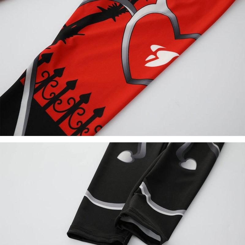 Legging taille haute motif cœurs | Legging de sport amusant et séduisant pour femme