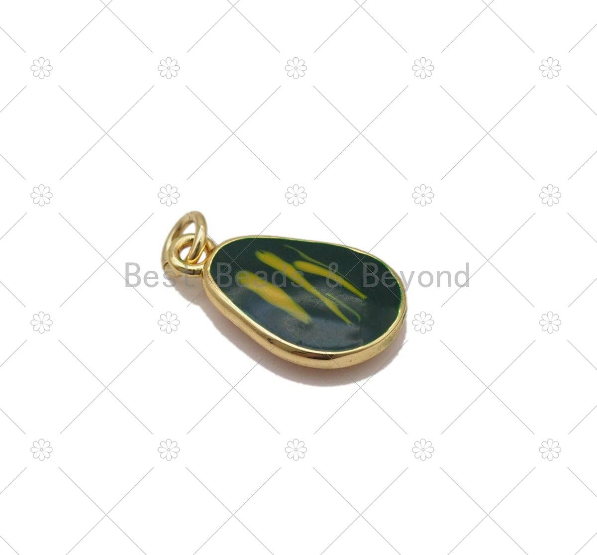 Enamel Avocado Shape Pendant,18K Gold Filled Fruit Charm, Necklace Bracelet Charm Pendant, Sku#Y586