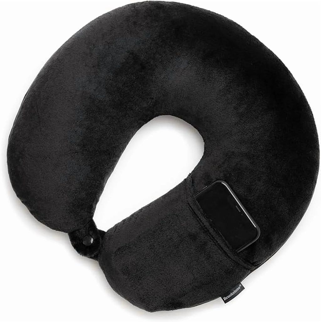 Brookstone Microbead Travel Neck Pillow - Lightweight U-Shaped Travel Pillow for Neck Support