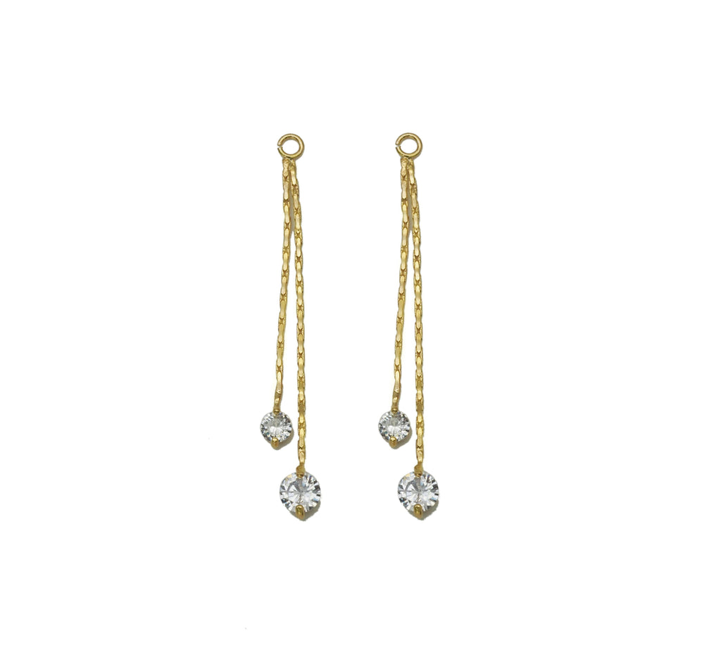 Gold CZ Dangle Charm, Sku#ZX85