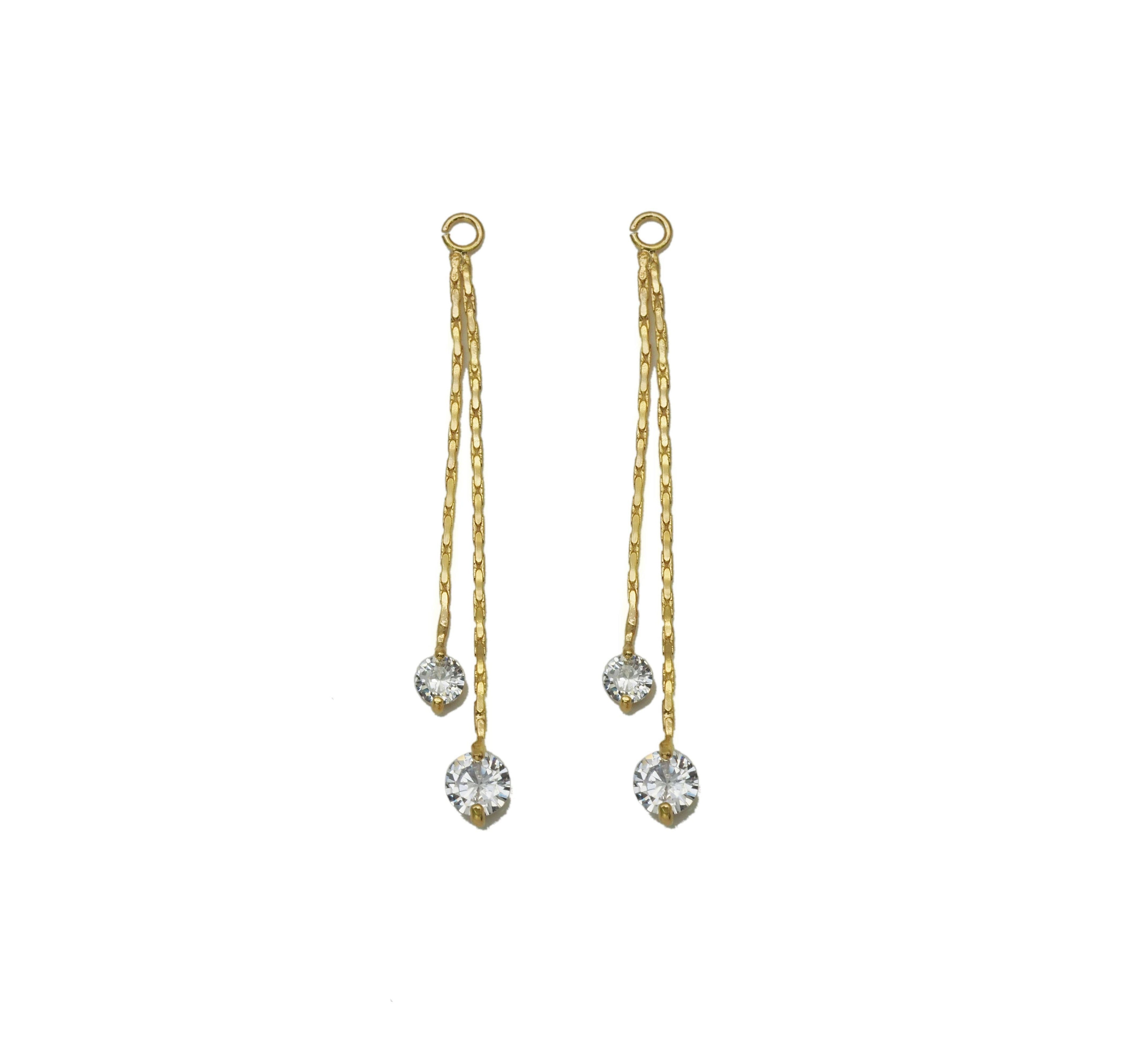 Gold CZ Dangle Charm, Sku#ZX85