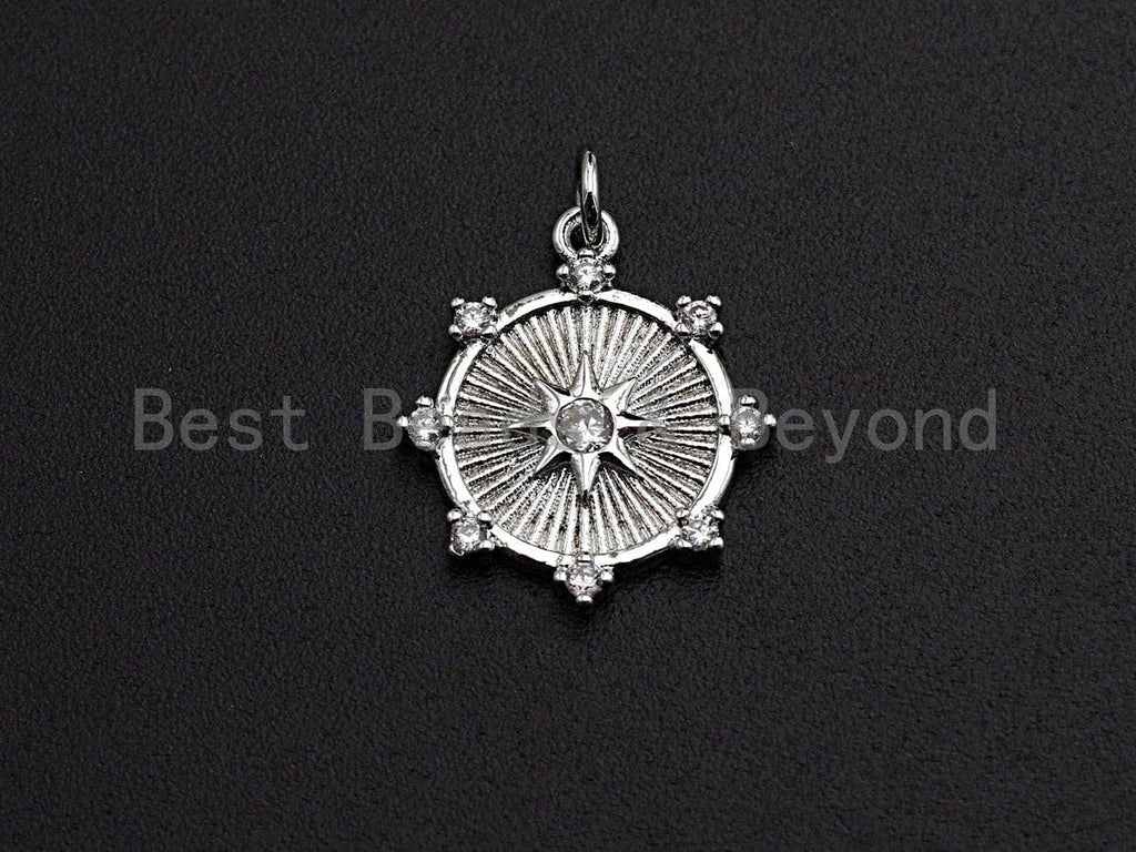 Embossment North Star on Disc With Tentacle Charm/ Pendant,SKU#Z452