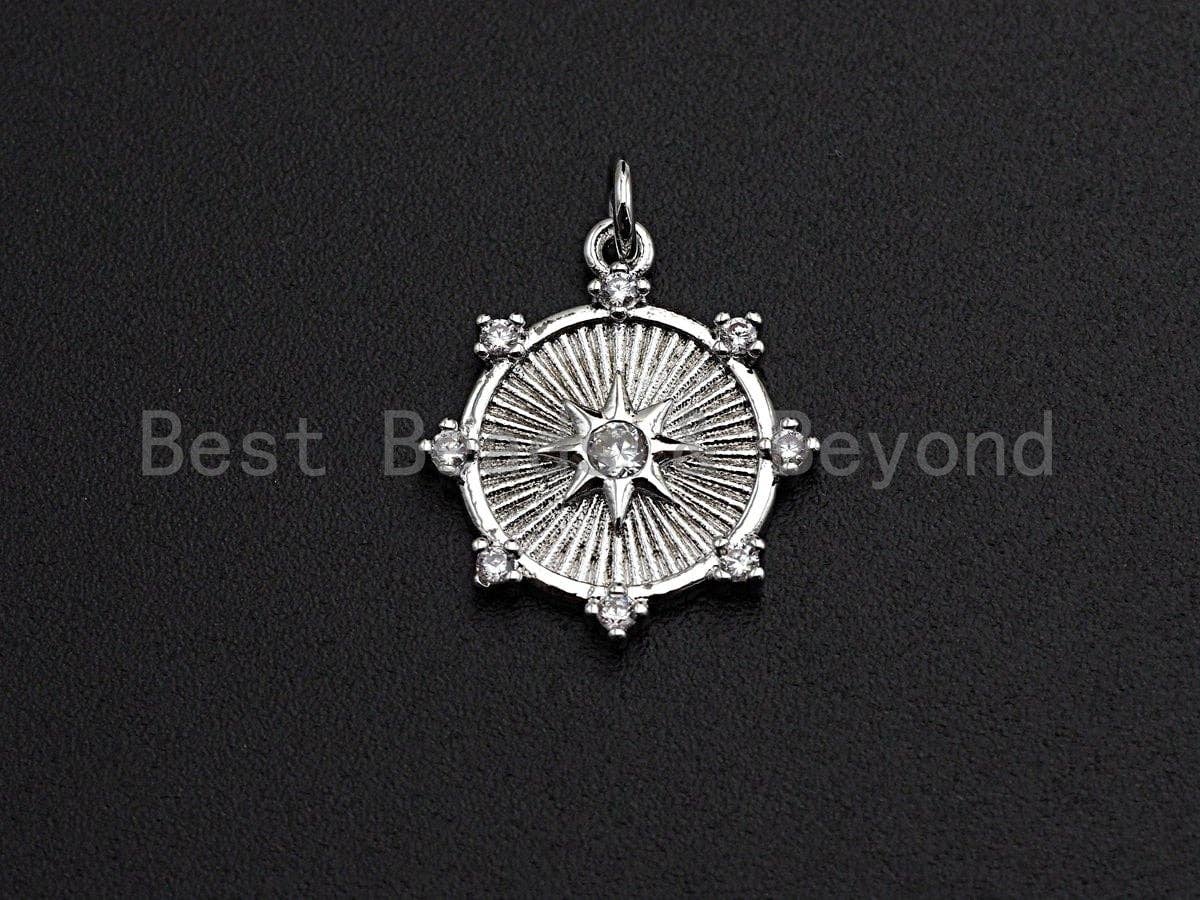 Embossment North Star on Disc With Tentacle Charm/ Pendant,SKU#Z452