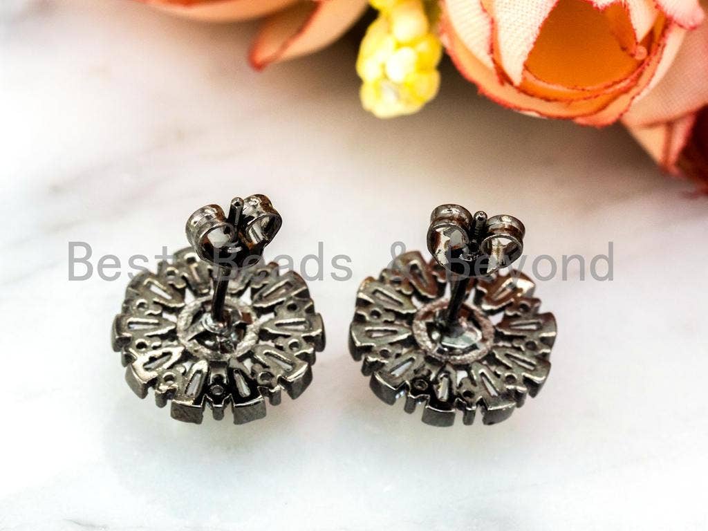 CZ with Pearl Stud Earring, Sku#O61