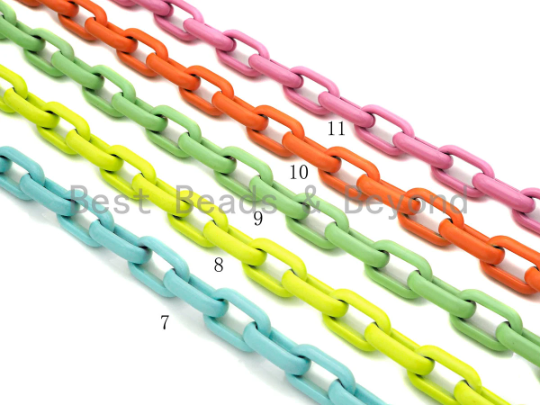 Enamel Chunky Oval link Chain, XL Enamel Oval link chain, En